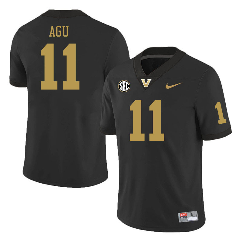 Vanderbilt Commodores #11 Darren Agu College Football Jerseys 2024 Uniforms Stitched-Black